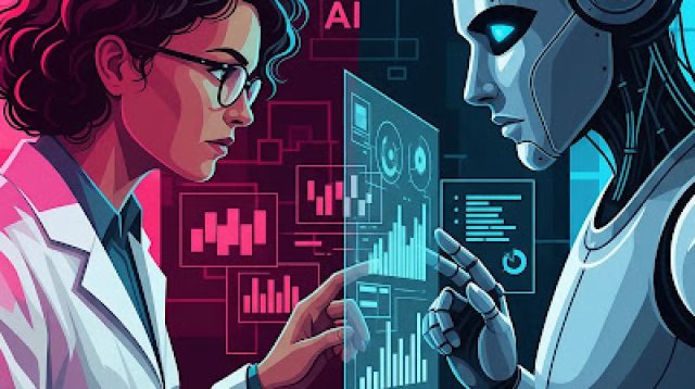 gambar ilustrasi AI vs manusia