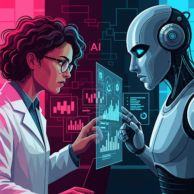 gambar ilustrasi AI vs manusia